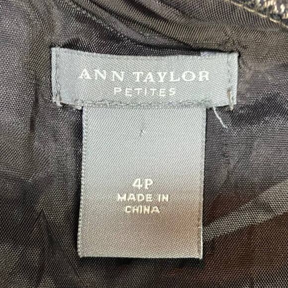 Ann Taylor Shift Dress Front Button Pleats Virgin Wool Brown Petite Womens 4P - Picture 9 of 10